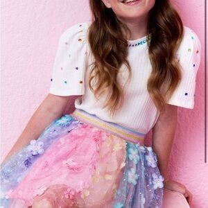 Queen gem short sleeve white tee Lola and the boys size 12